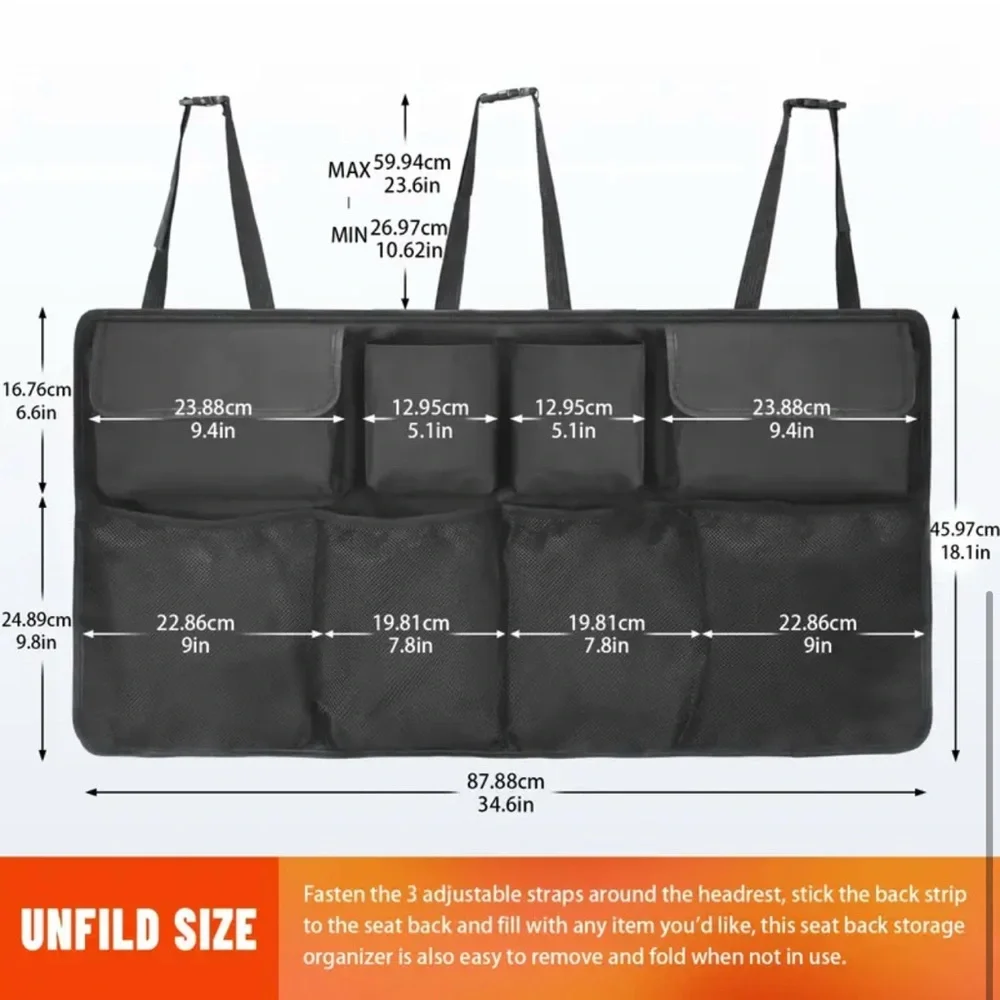 NEW Large Capacity Collapsible Backseat Trunk Organizer - Picture 2 of 7